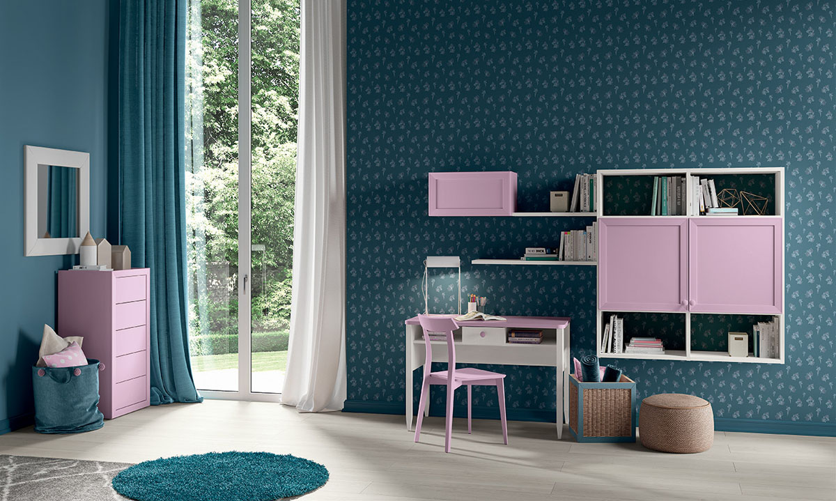 COLOMBINI CASA Colombini Casa Cameretta Bambini Con Letto Ponte Lilla E Blu Electa