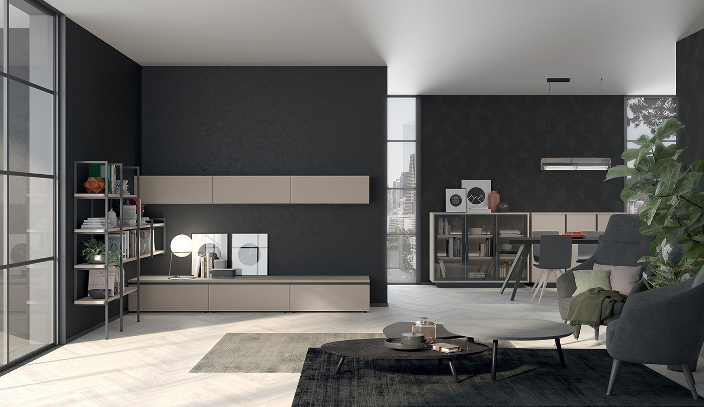 Colombini Zona Giorno Mobili Per Soggiorno In Stile Moderno Color Beige Canapa