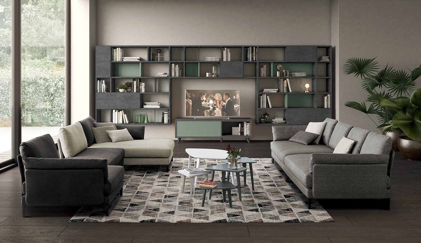 Colombini Zona Giorno Mobili Per Soggiorno In Stile Moderno Effetto Metallo